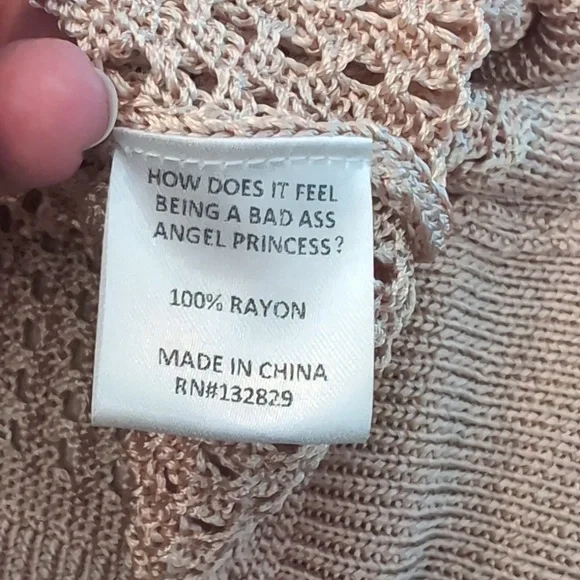 Revolve LPA Leo Off-Shoulder Open Knit Sweater Dusty Pink Small - Picture 5 of 8